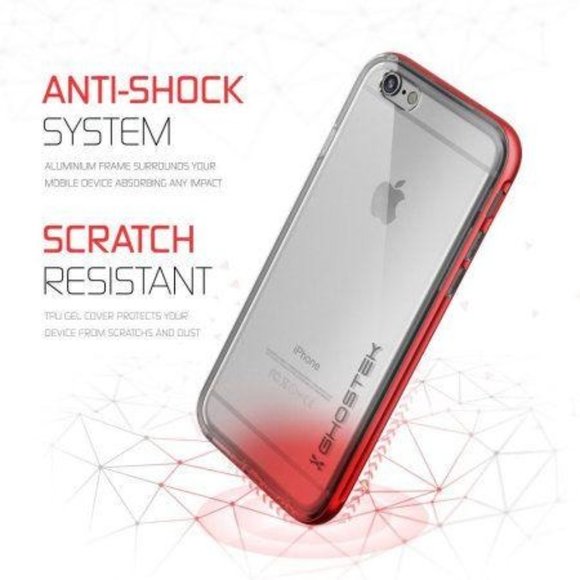 FOR iPhone 6S / 6 Tough Case – Clear / Red Ghostek - Picture 5 of 7